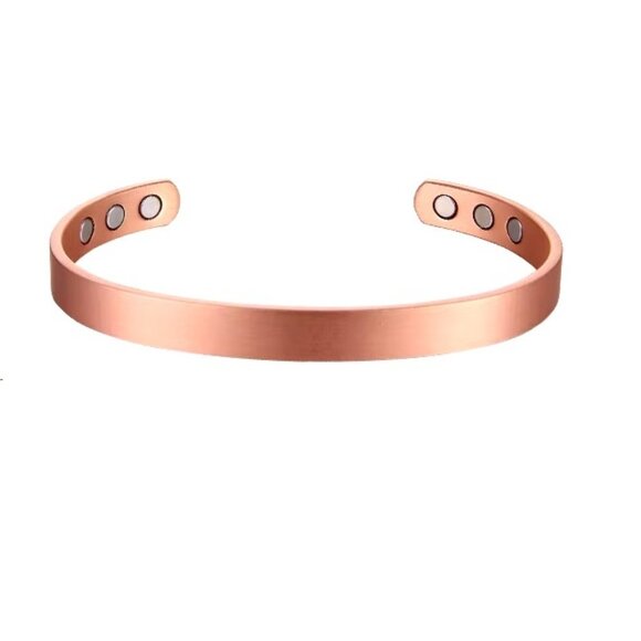 Pure Copper Magnetic Bracelet Energy Cuff Bangle - Picture 2 of 2